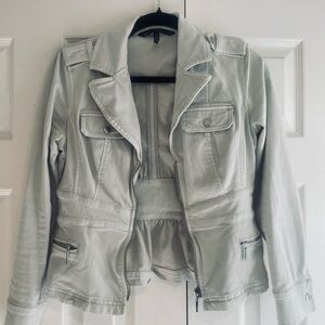 White House Black Market Light Gray Utility Jacket NV